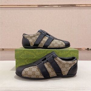 Gucci Men's Black and Tan Sneakers